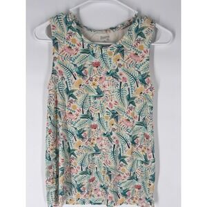 DULUTH TRADING Womens Floral Hummingbird Tank Sz XS Shelf Bra‎ Modal